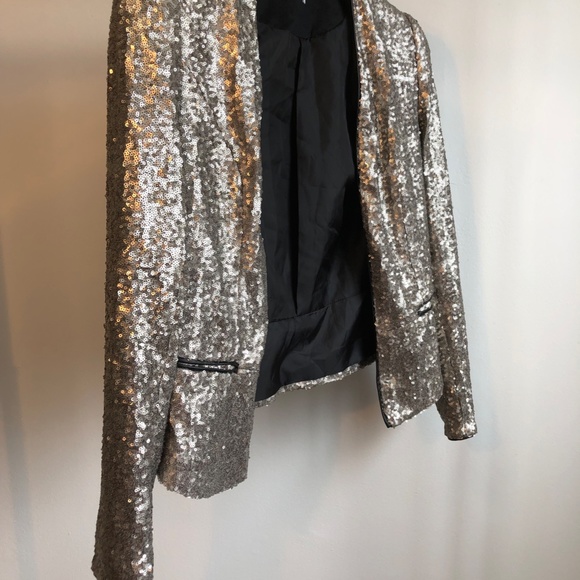 Silver sequin party jacket - Picture 2 of 9